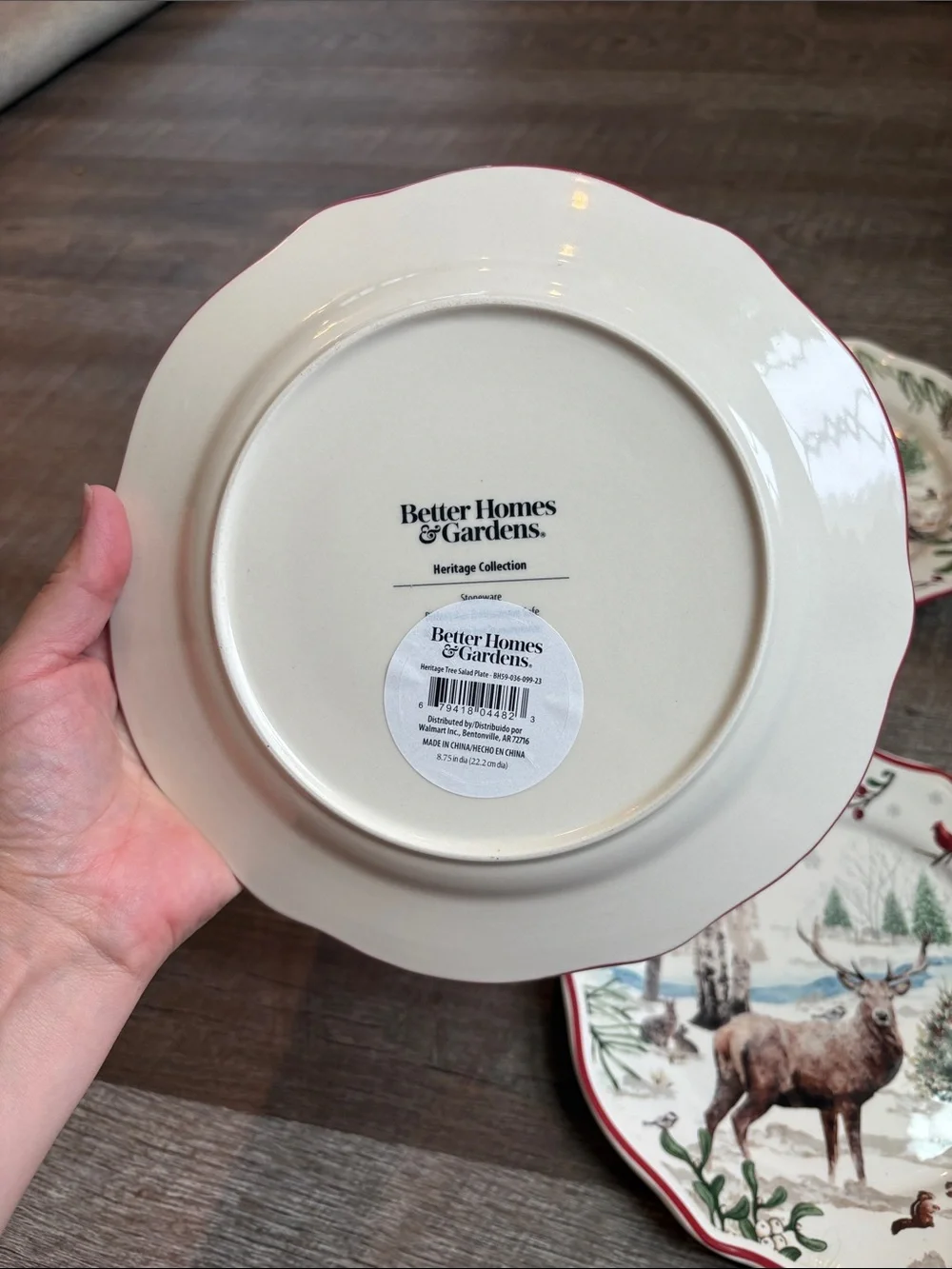 Better Homes & Gardens Christmas Heritage Tree Salad Plates Forest Set of 4
